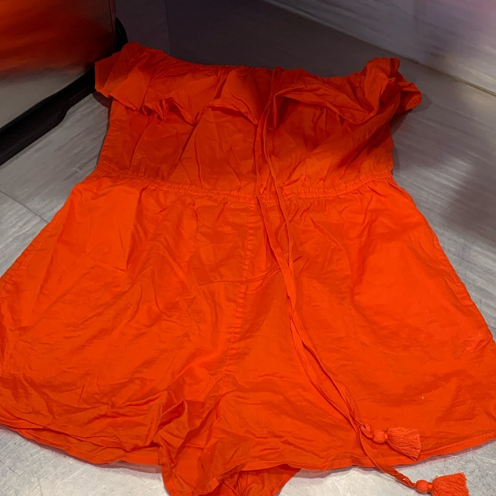 J CREW TASSEL ORANGE MEDIUM SWIM COVERUP